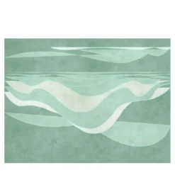 Carta da parati con texture verde Deep Wave