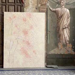 Carta da parati dipinta a mano Albero Rosa