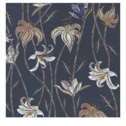 Carta da parati Fiori Blu Ardesia