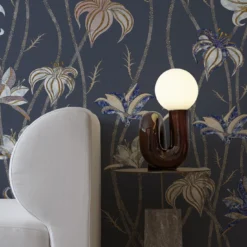 Carta da parati Fiori Blu Ardesia