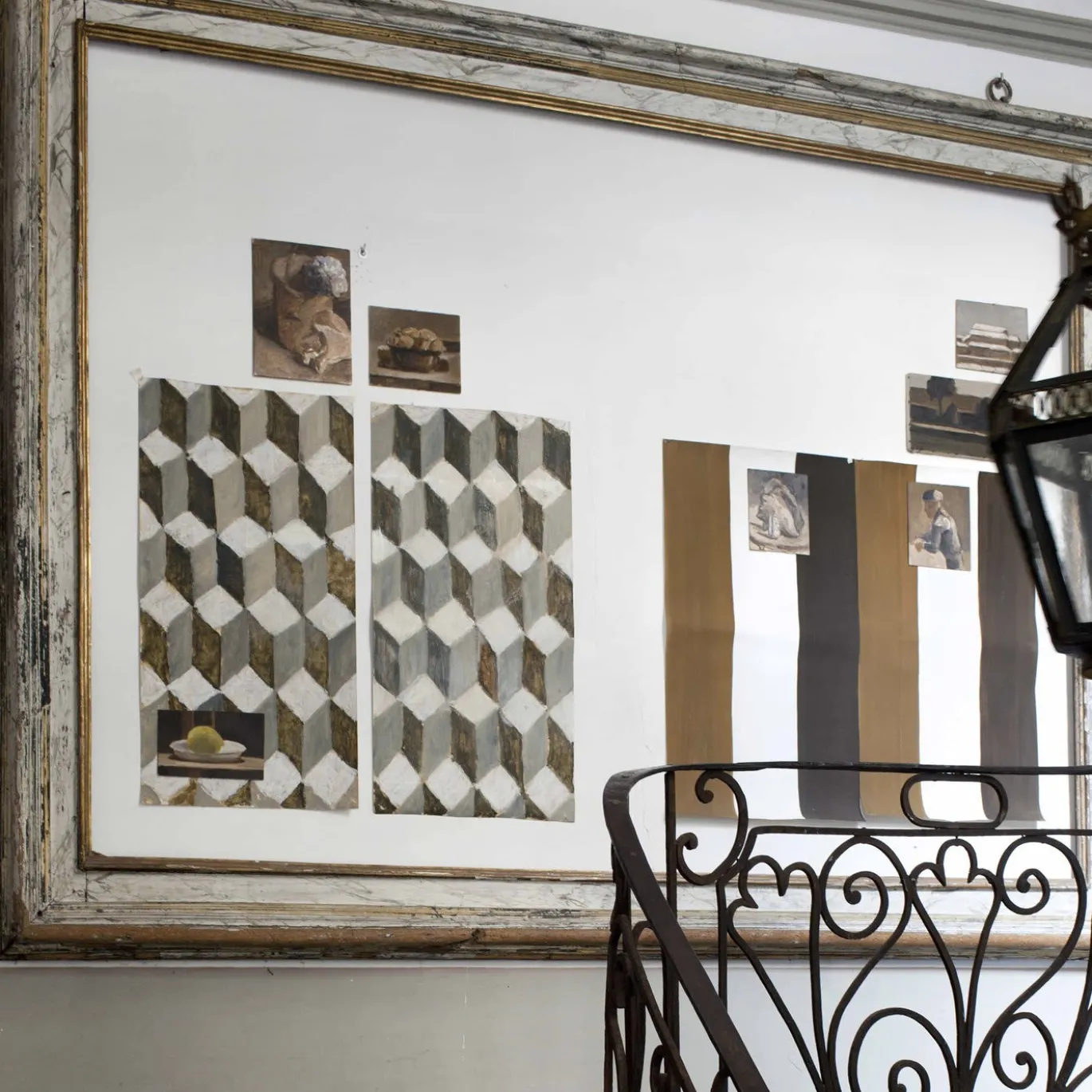 Carta da parati geometrica in bianco e nero