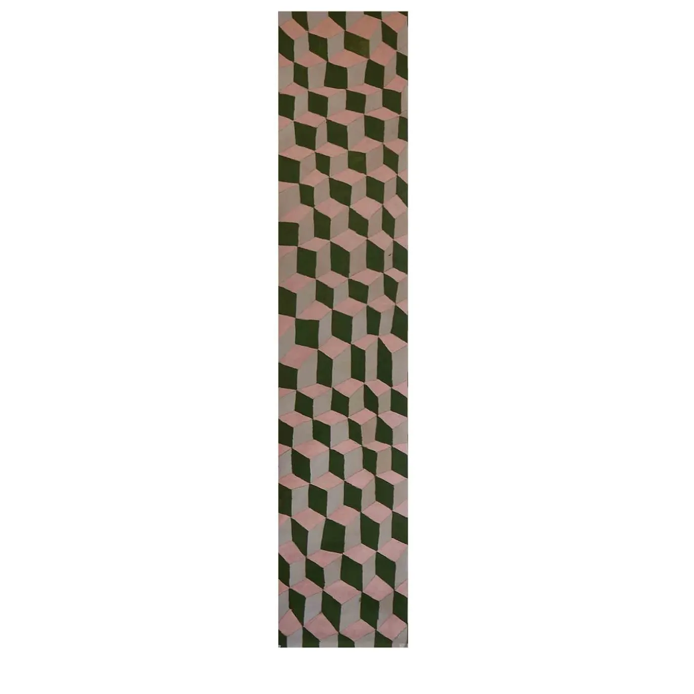 Carta da parati geometrica rosa e verde