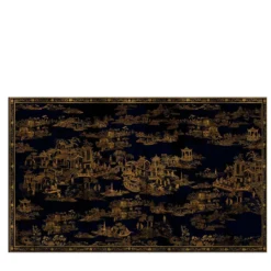 Carta da parati Japanese Toile gialla e nera