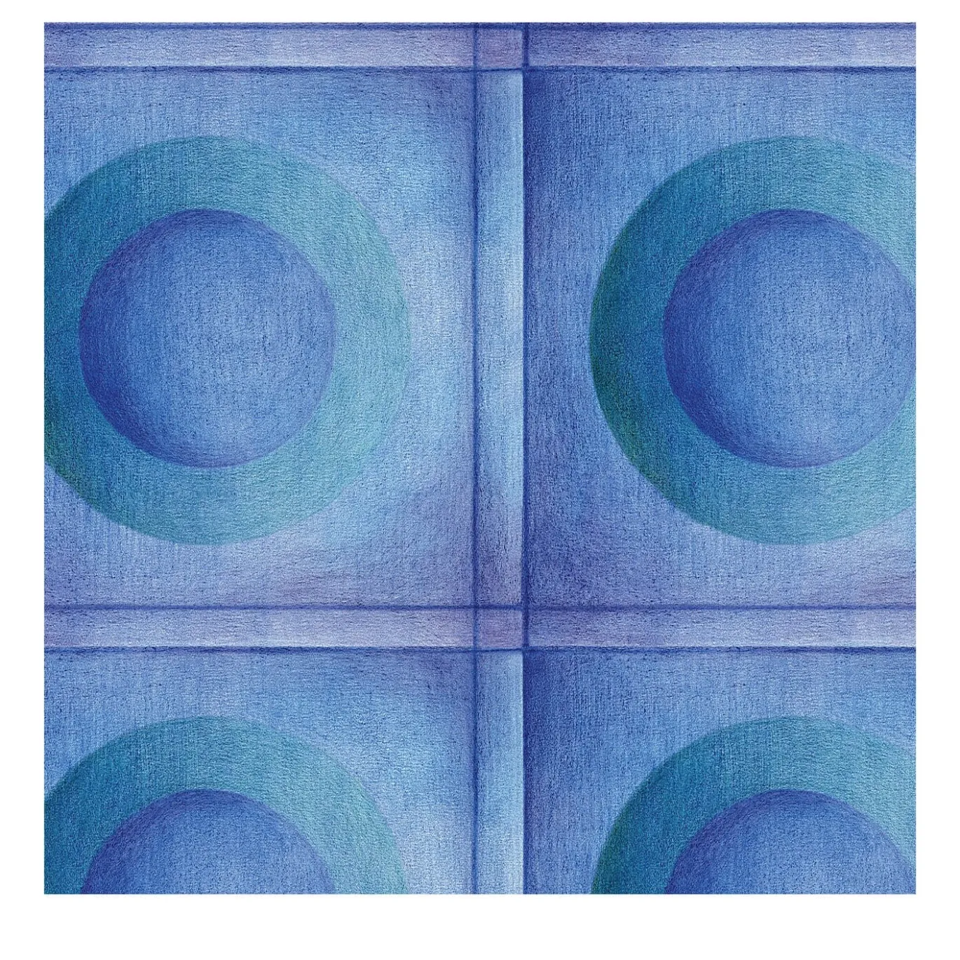 Carta da parati Meditation Dot Blu e Verde