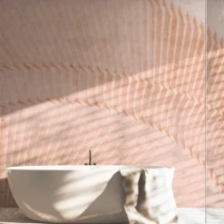 Carta da parati plissé orizzontale Pink Fan