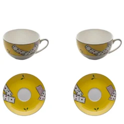 Carte Da Zogo Set di 2 tazze da caffè espresso con piattino