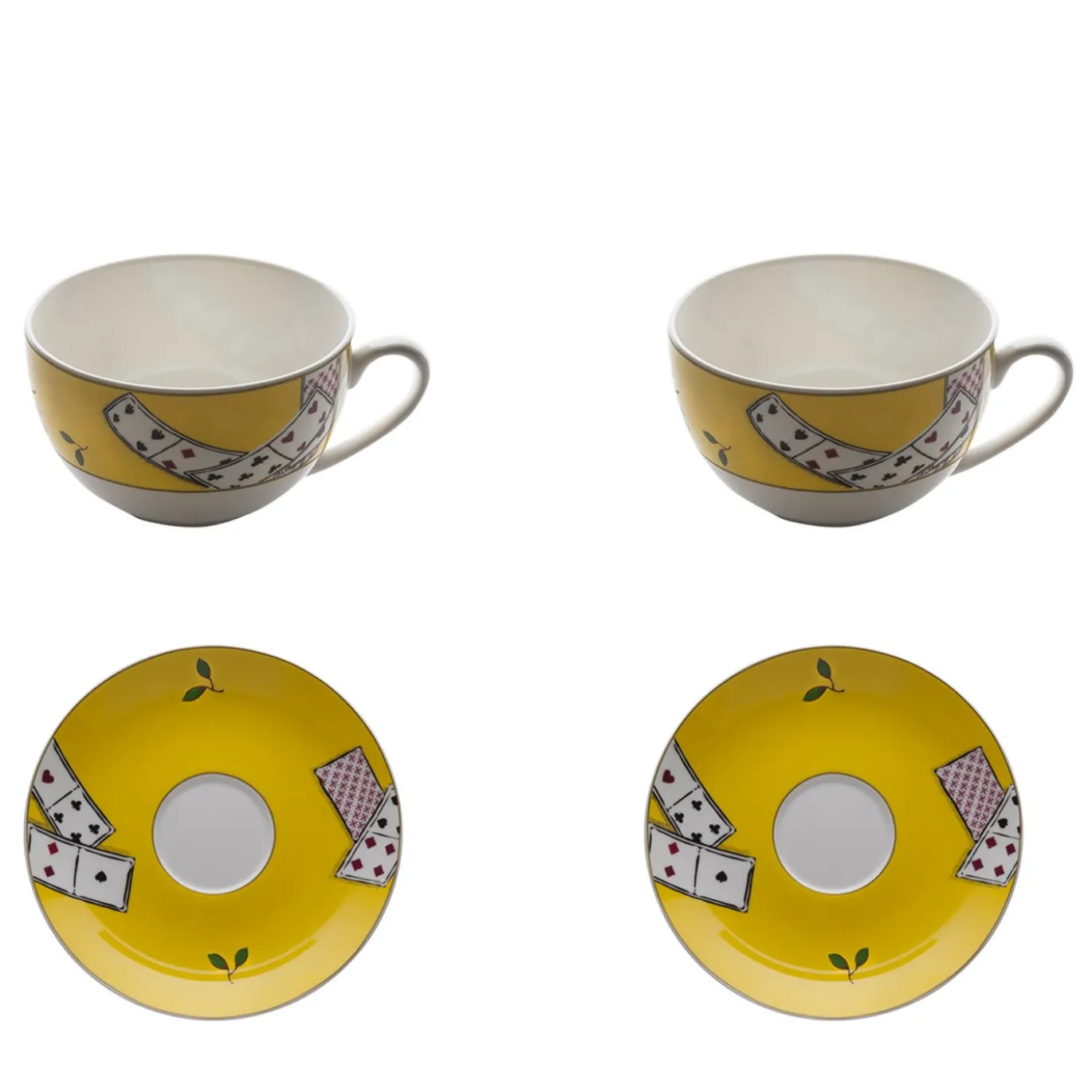 Carte Da Zogo Set di 2 tazze da caffè espresso con piattino