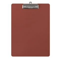 Cartella con clip in pelle bordeaux