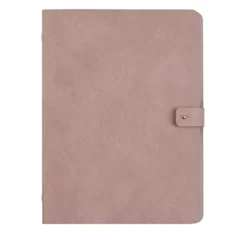 Cartella in pelle rosa cenere