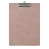 Cartellina con fermacarte in pelle color rosa cenere