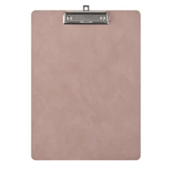 Cartellina con fermacarte in pelle color rosa cenere
