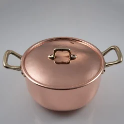 Casseruola a 2 manici rivestita in argento con coperchio