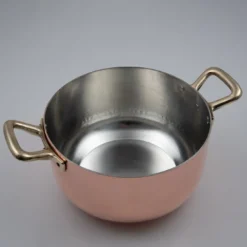 Casseruola a 2 manici rivestita in argento con coperchio