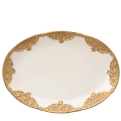 Caterina piatto ovale piccolo bianco e oro