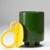 Cateto 2 Vaso in ceramica verde e giallo