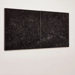 Cattedrale n110 n111 Set di 2 pannelli decorativi in vetro nero