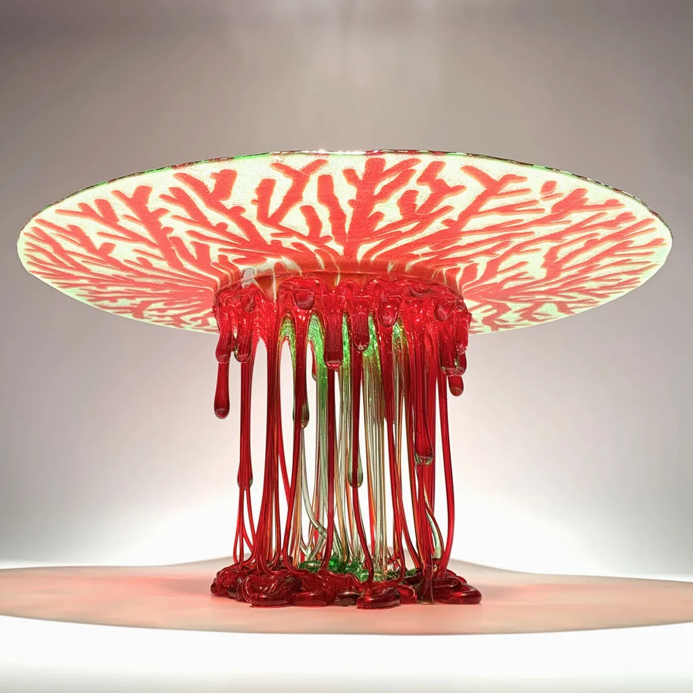 Centrotavola scultoreo Corallo Rosso Verde