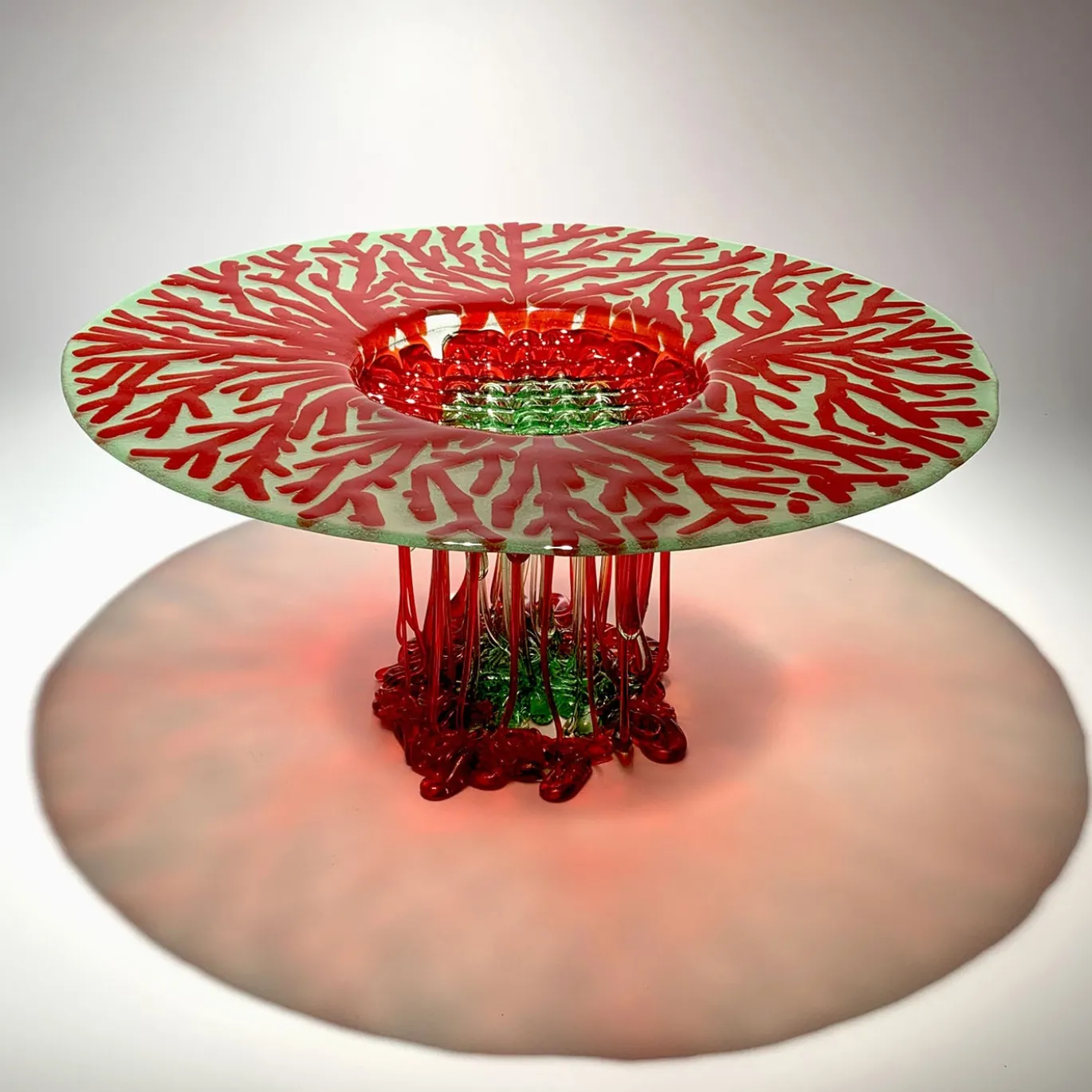 Centrotavola scultoreo Corallo Rosso Verde