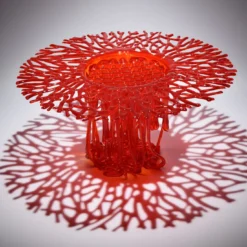 Centrotavola scultoreo in vetro di Murano corallo rosso