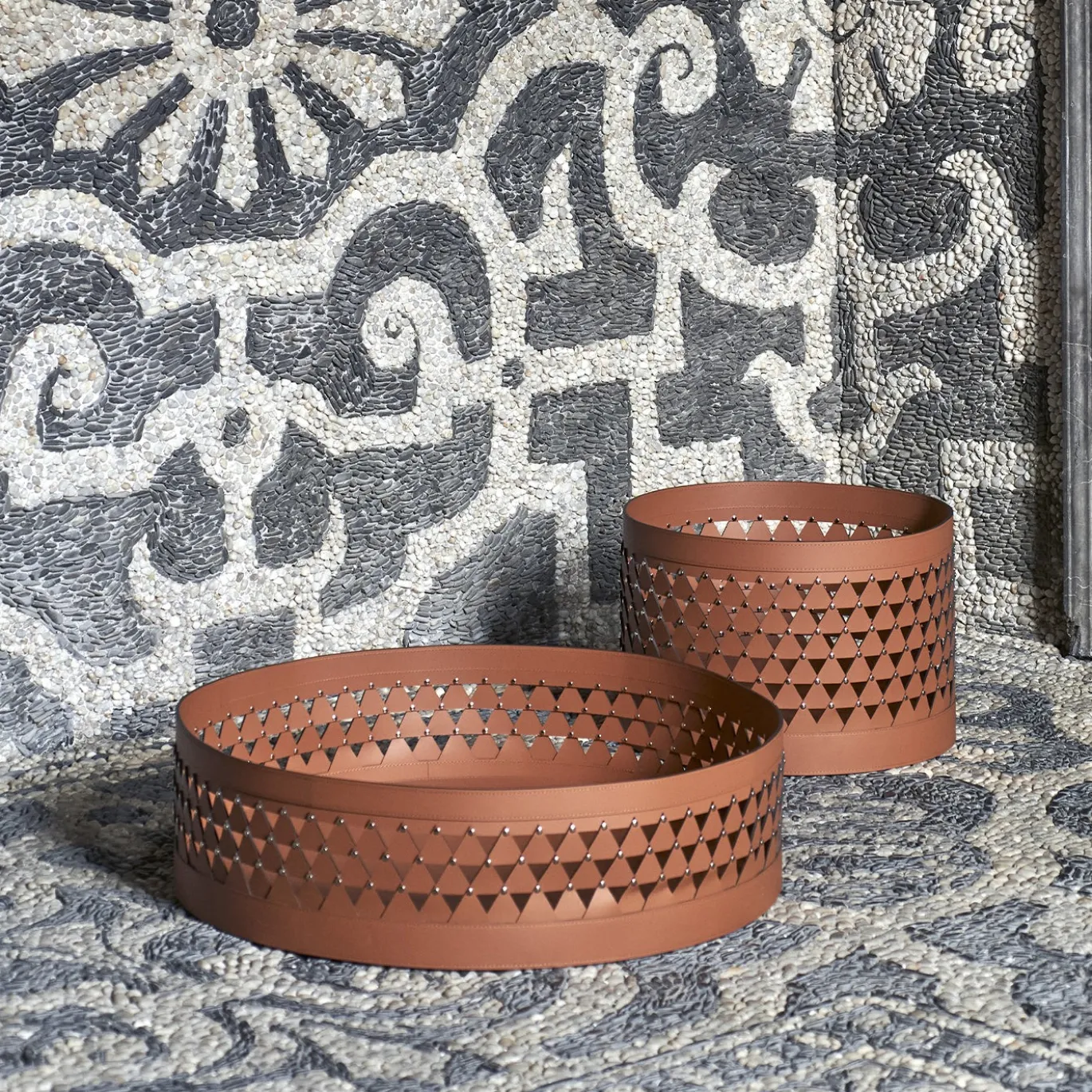 Cesta Nereide 70 in pelle marrone