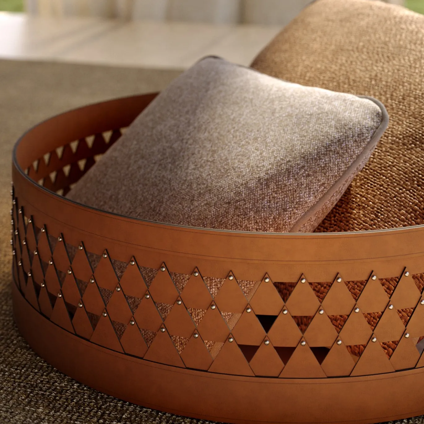 Cesta Nereide 70 in pelle marrone
