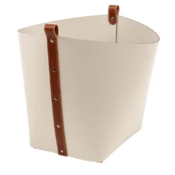 Cesta Ovo Grande in Pelle Bianca