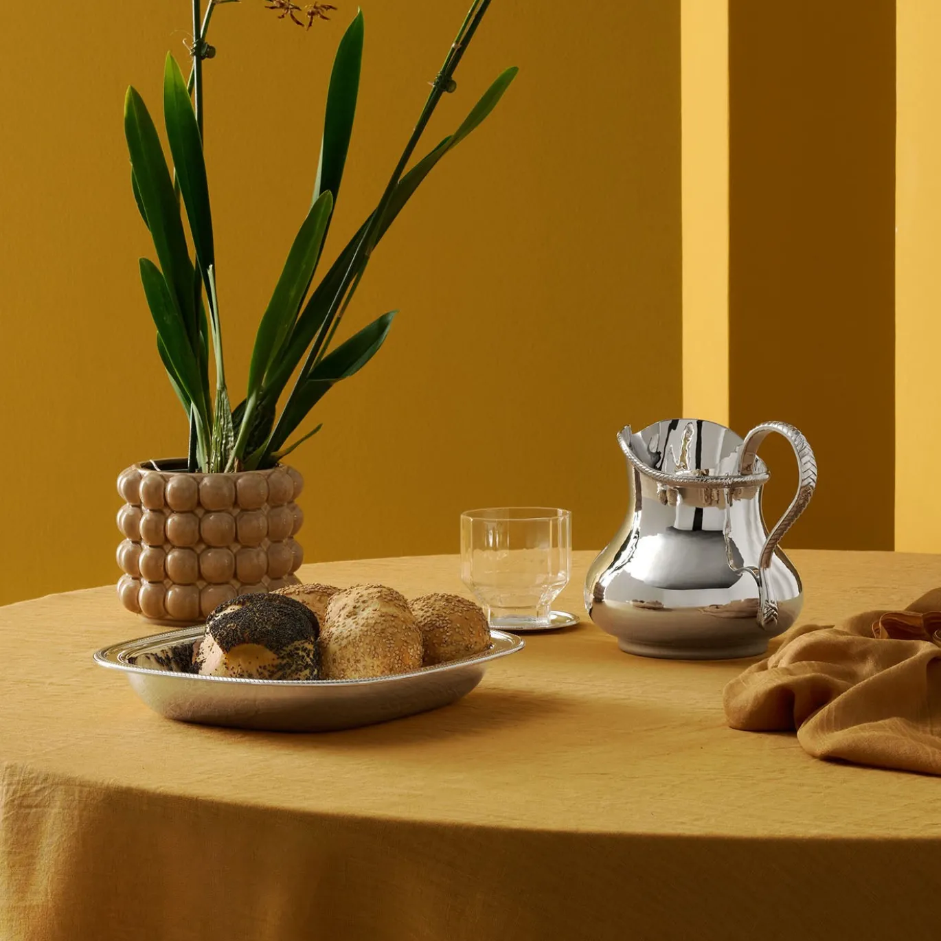 Cesta per pane Spiga di Grano in metallo argentato