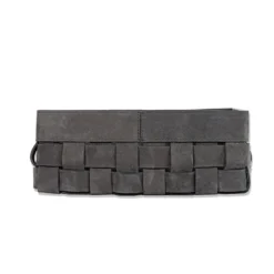 Cesta piccola Bottega in pelle grigio scuro