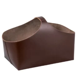 Cesta Portaoggetti Arco Grande in Pelle Saddle Marrone