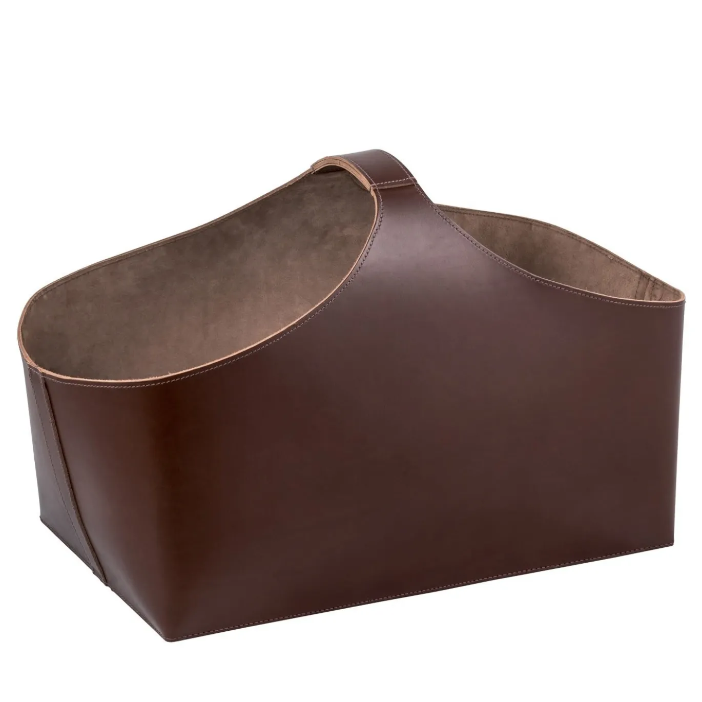 Cesta Portaoggetti Arco Grande in Pelle Saddle Marrone