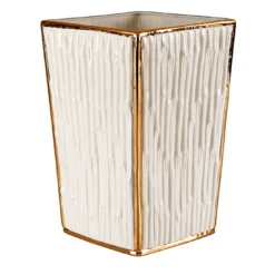 Cestino Bamboo bianco e oro