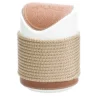 Cestino Bon Ton con inserti in ecopelle beige e corda di Guzzini