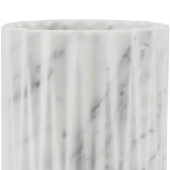 Cestino cilindrico Fold in marmo Arabescato bianco