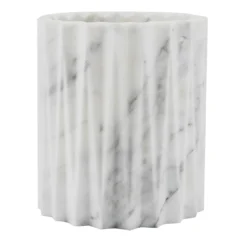 Cestino cilindrico Fold in marmo Arabescato bianco