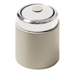 Cestino da Bagno Perry Piccolo in Pelle Bianco