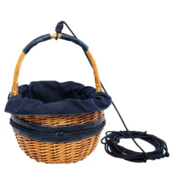 Cestino di vimini blu stile napoletano chic