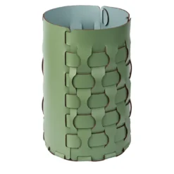 Cestino Dubai Accessorio da scrivania in pelle verde