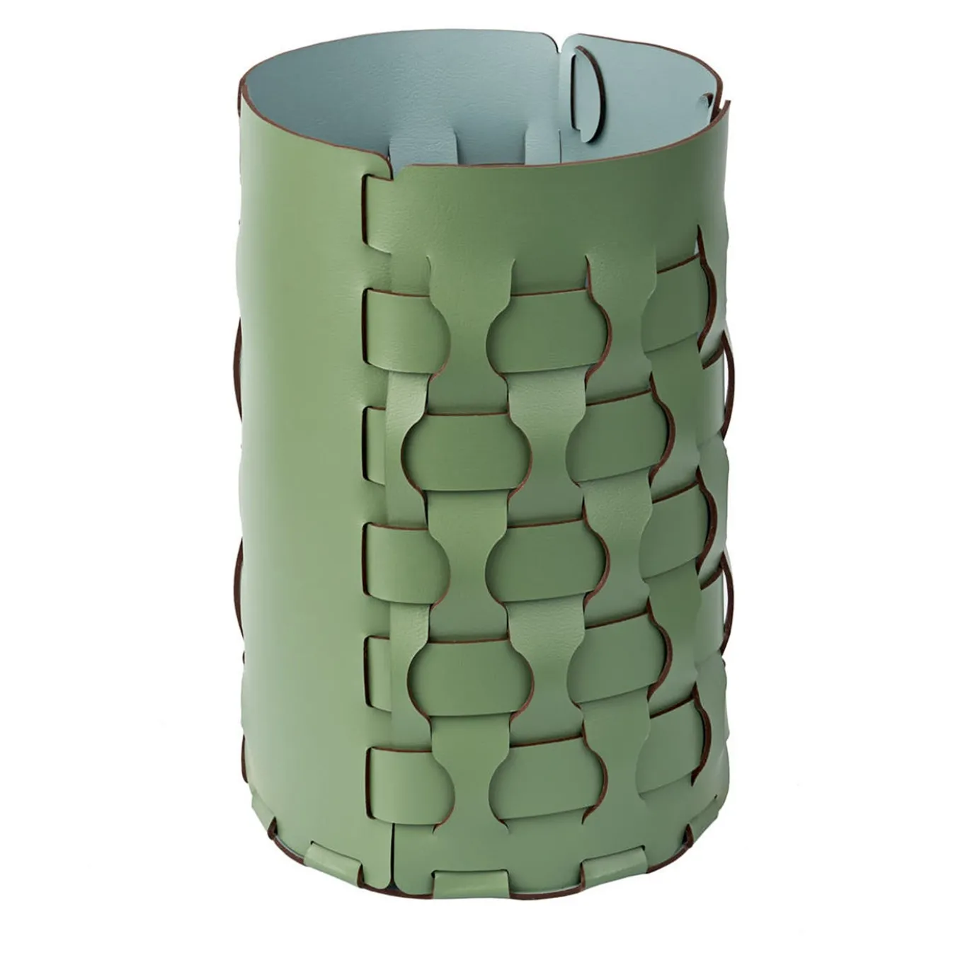 Cestino Dubai Accessorio da scrivania in pelle verde