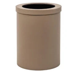 Cestino getta carta in pelle Taupe Malaga con coperchio