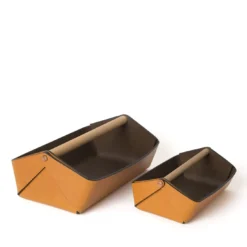 Cestino grande ocra Gino di Cristian Loddo
