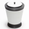Cestino Manhattan bianco e nero con coperchio