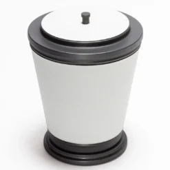 Cestino Manhattan bianco e nero con coperchio