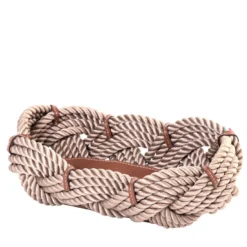 Cestino ovale in corda beige