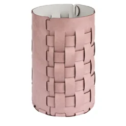 Cestino per rifiuti in pelle Bottega color oyster e rose ash