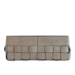 Cestino Piccolo Bottega in pelle Nubuck Grigio Luna