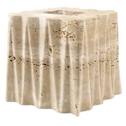 Cestino quadrato Fold in travertino beige