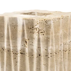 Cestino quadrato Fold in travertino beige