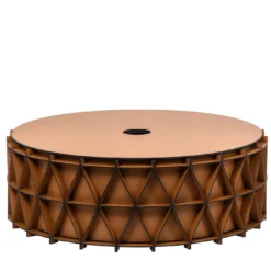 Cesto Arena grande in pelle camel