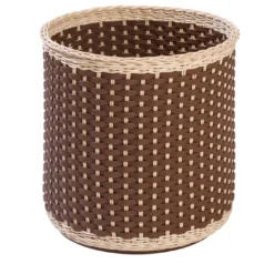 Cesto portaoggetti Monet in pelle e rattan