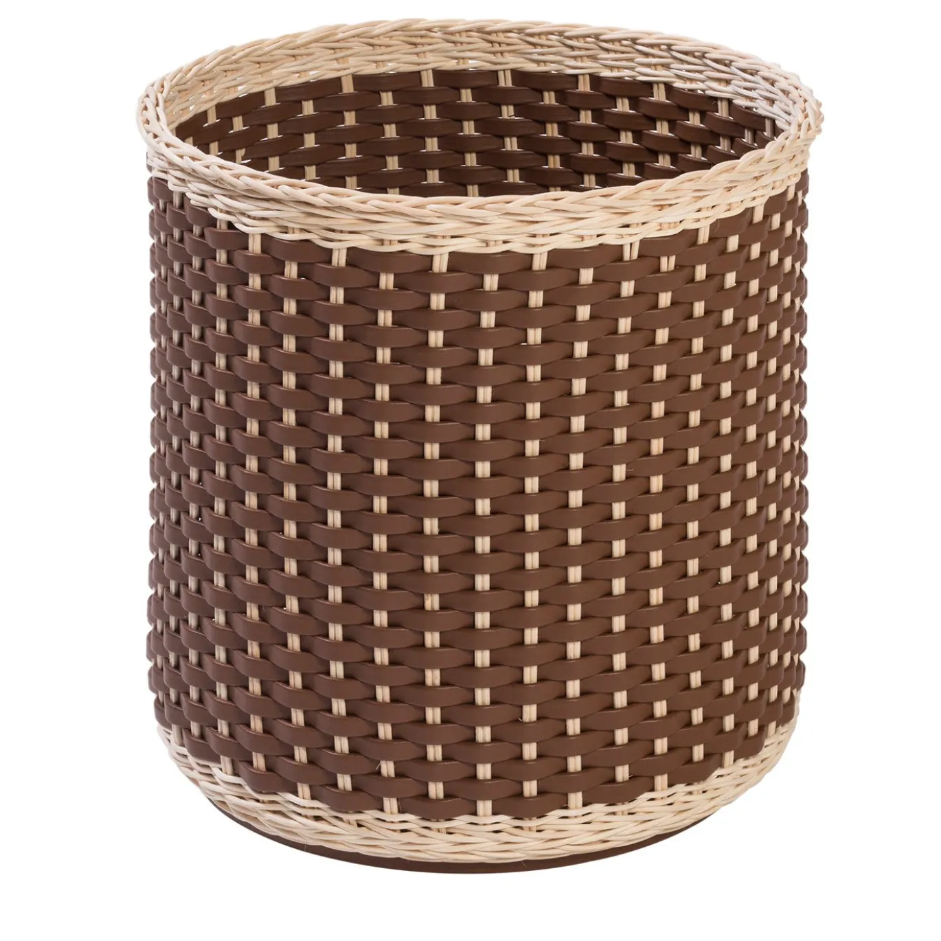 Cesto portaoggetti Monet in pelle e rattan